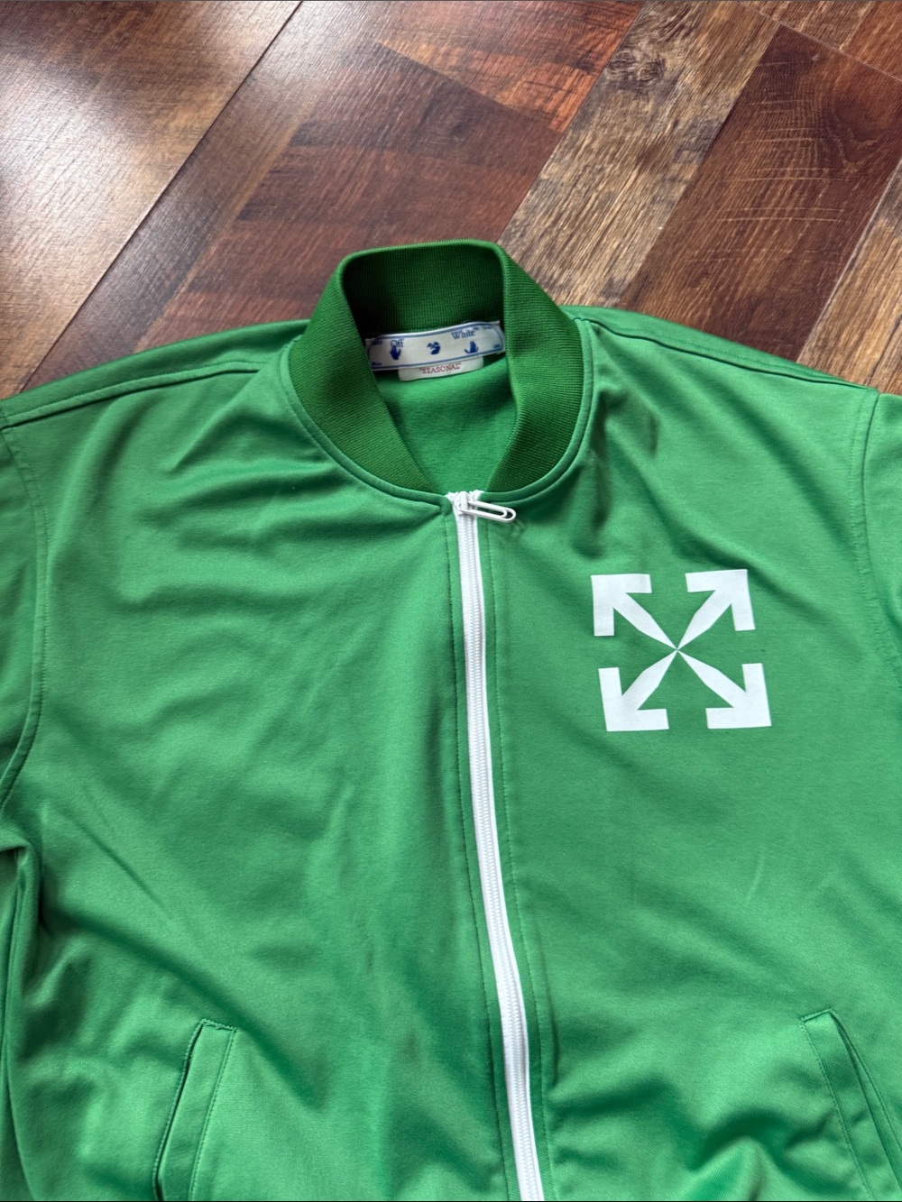 Off-White Single Arrow Track Jacket Green White XL Made in Italy - Picture 7 of 11